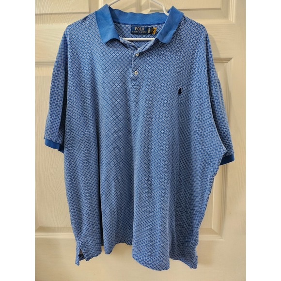 Ralph Lauren Other - Ralph Lauren Polo Men's Polo Blue Shirt White Diamond Print Size 2XL